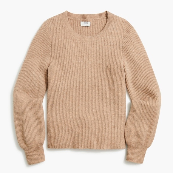 J. Crew Sweaters - J.Crew Extra Soft Tan Sweater pullover long sleeve ribbed knit size m new